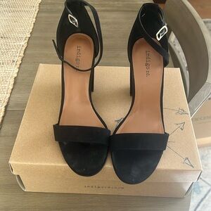 Black suede Francesca’s block heel